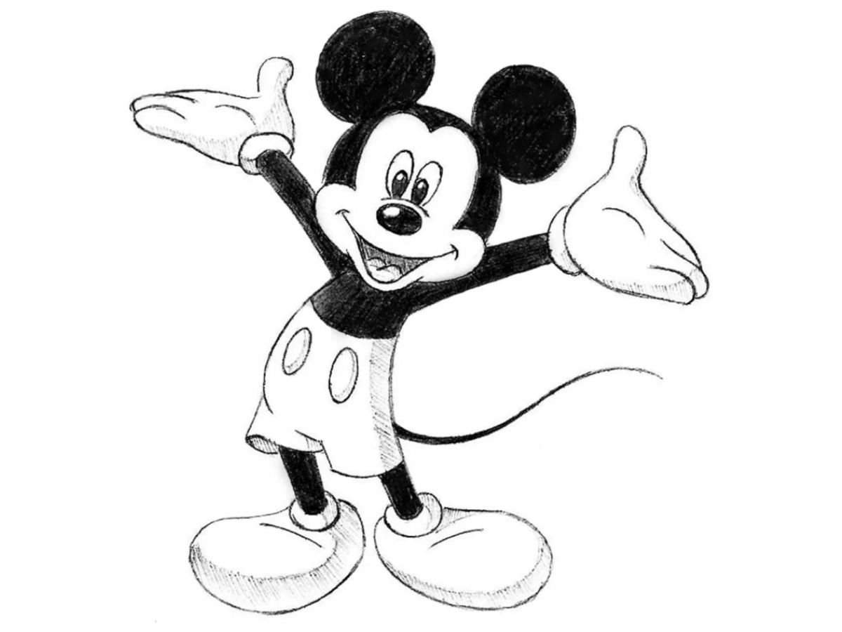 How to Draw Mickey Mouse, image size:1200x900