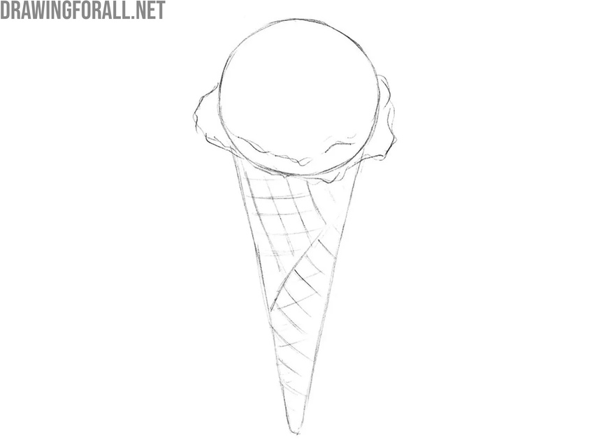 Sketch the cone seam and texture