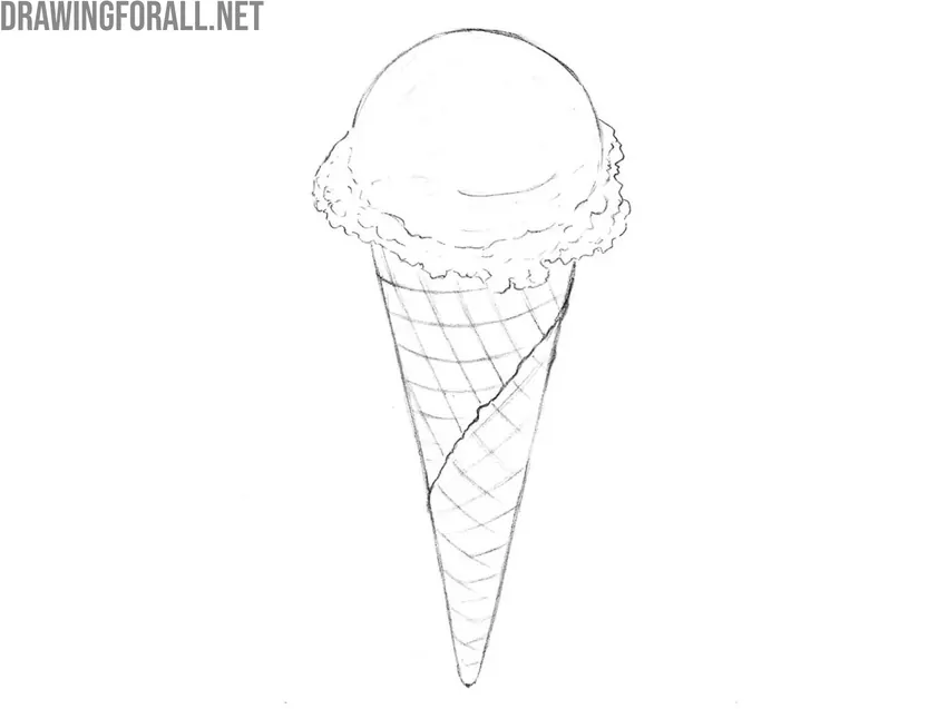 Draw the ice cream cone texture