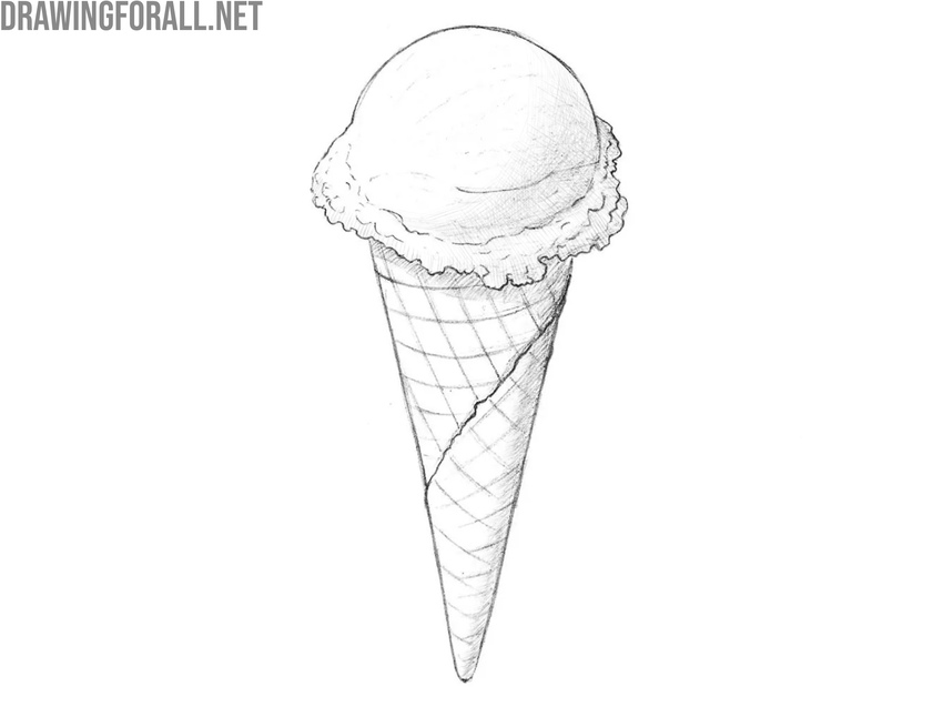 Add shading to the scoop and cone