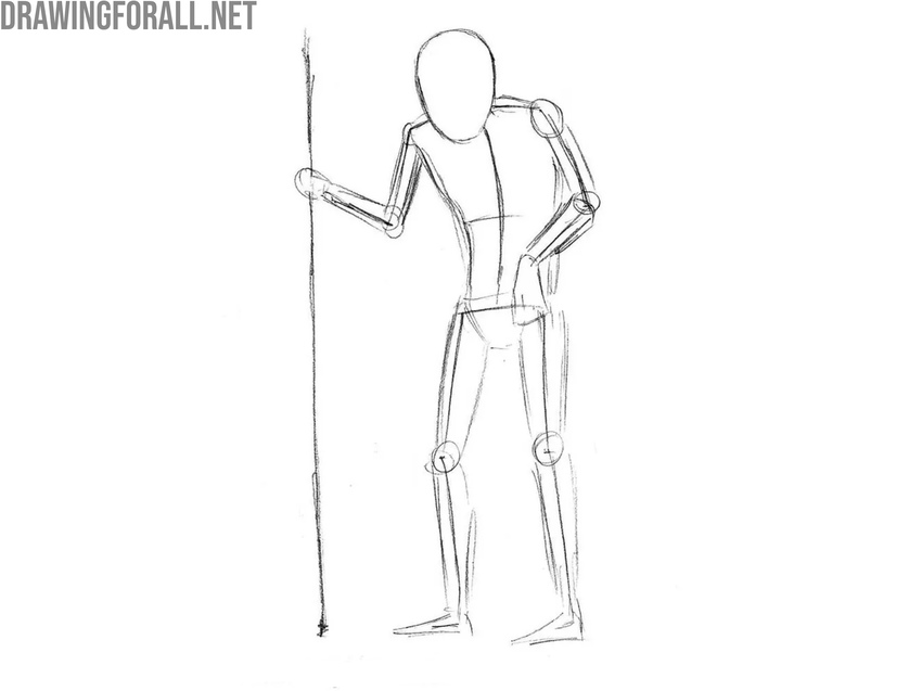 Sketch the legs of Koschei