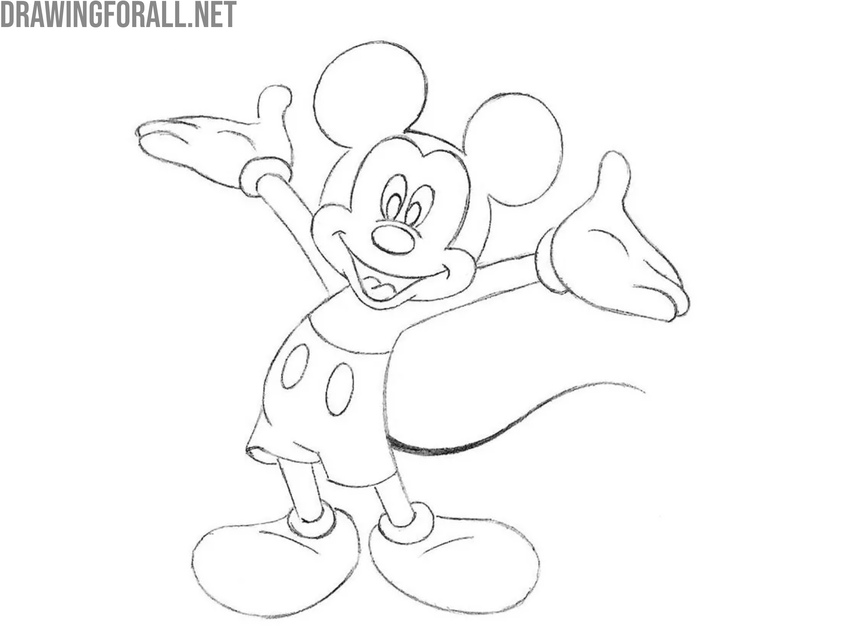 Outline the mouse tail and lower body