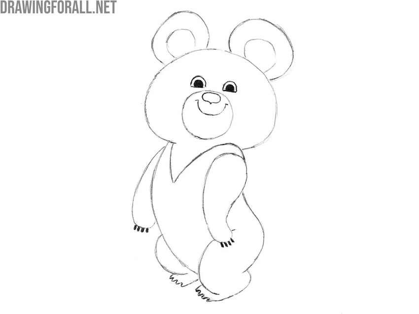 Draw out the Olympic Mishka body