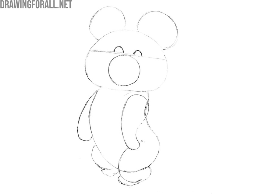 Draw the Olympic Mishka rounded legs