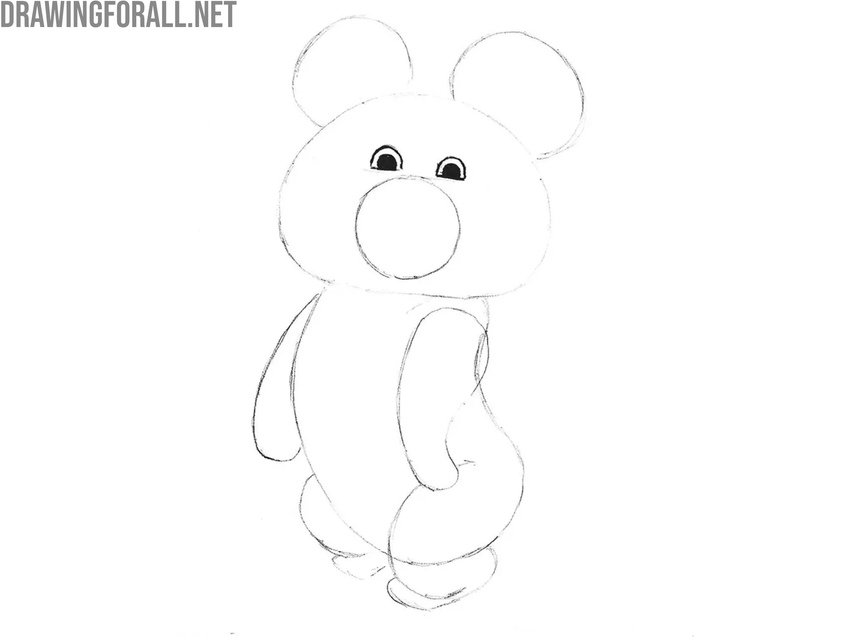 Detail the eyes and draw the pupils