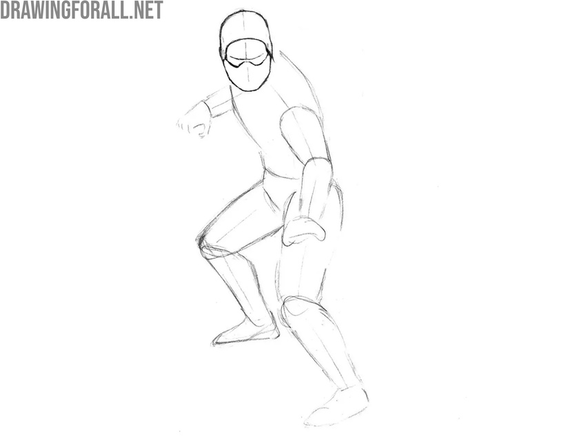 Refine the ninja’s mask and head