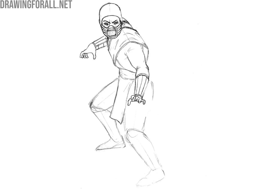 Refine the ninja’s arms and hands