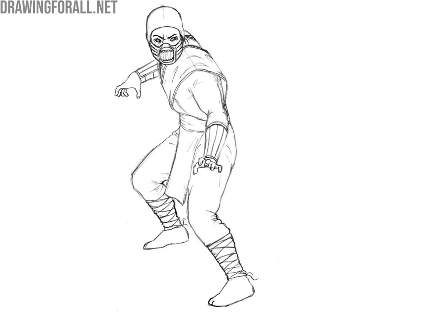 Draw the legs of Reptile in detail