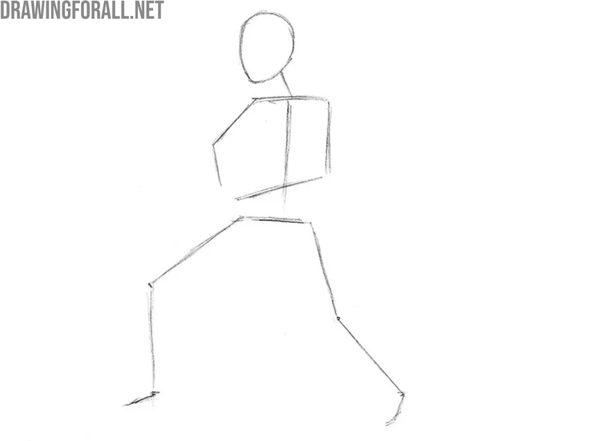 Illustrate the initial human figure