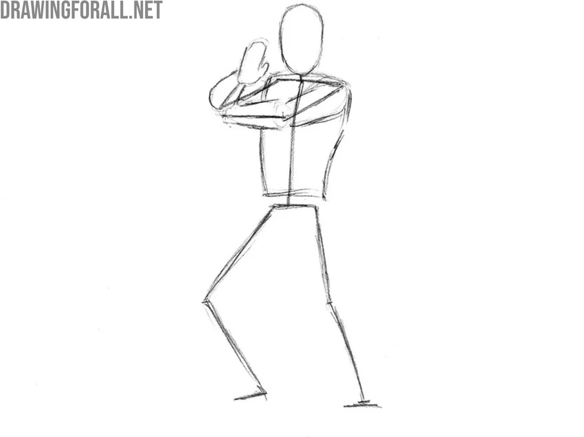 Add volume to the ninja’s torso and arms