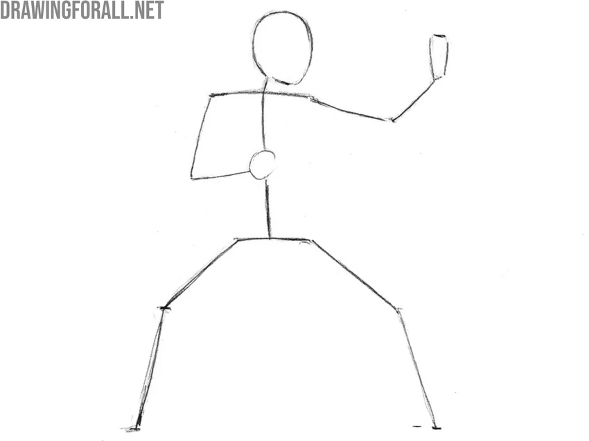 Sketch the basic proportions of the ninja