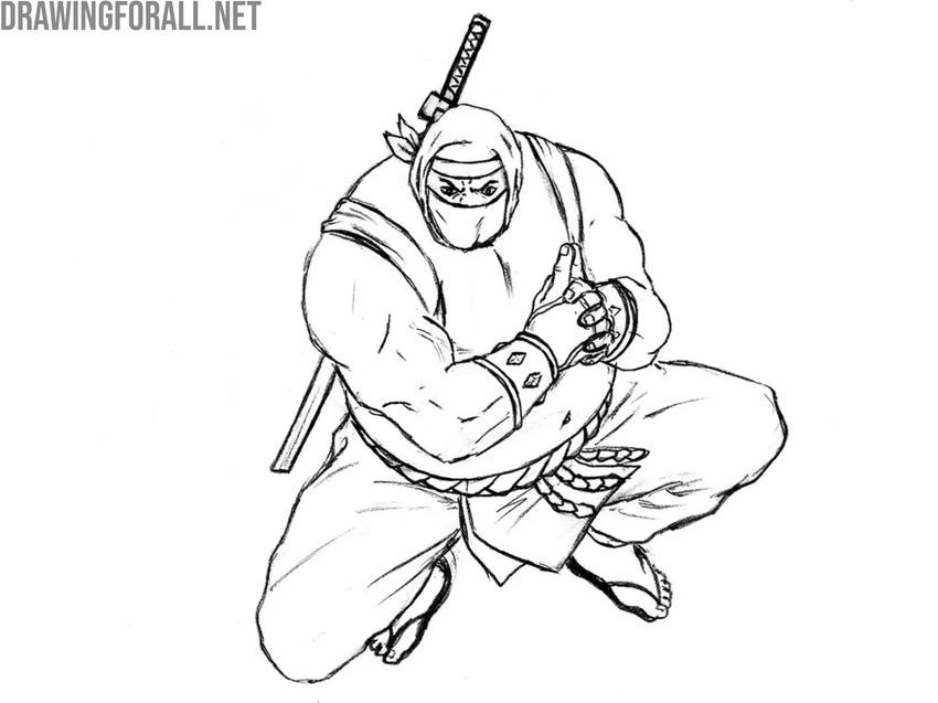 Draw the sumo ninja katana