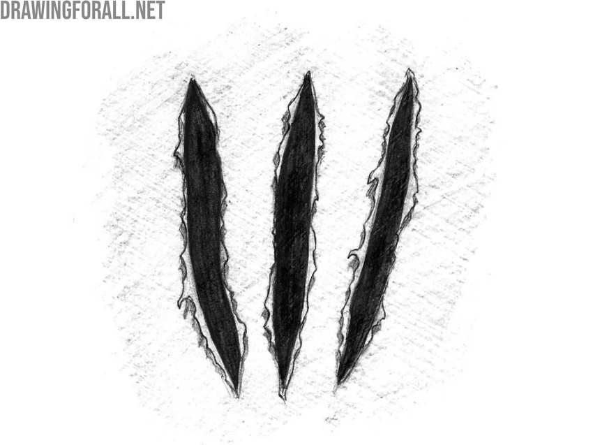 Add the final fill inside the claw marks