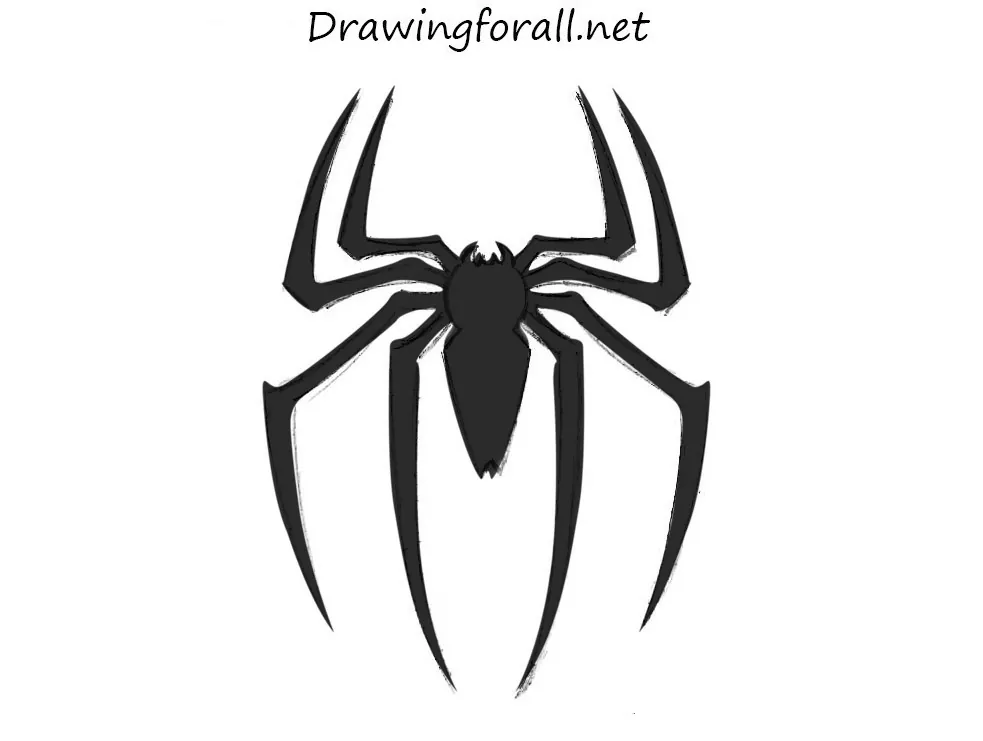 How to draw spider-man logo