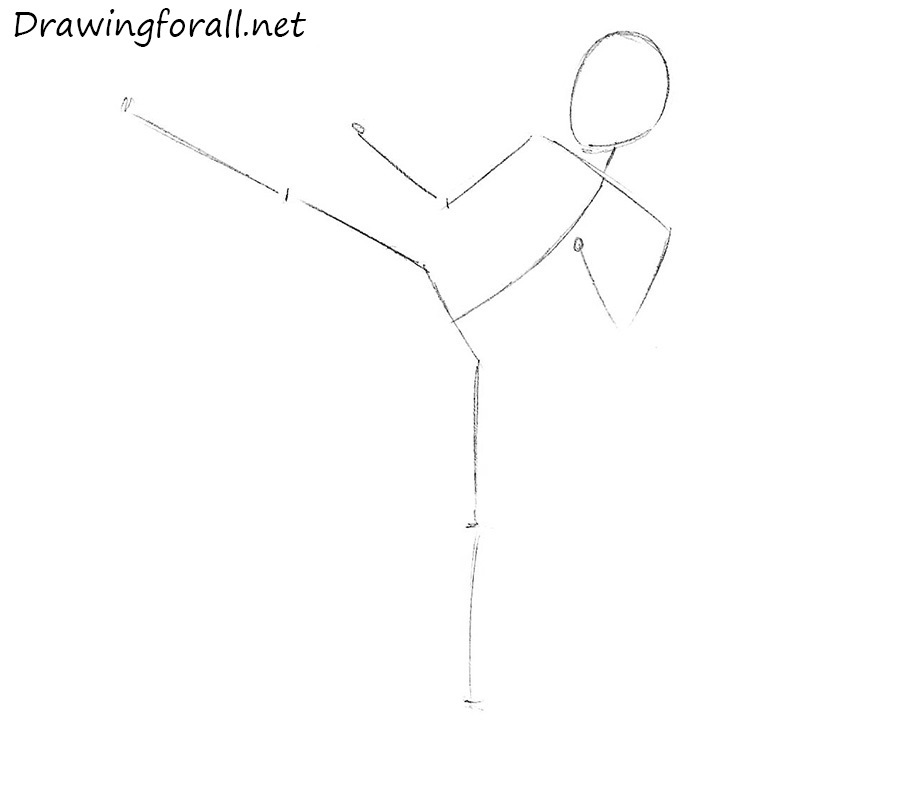 how to draw a karate fighter