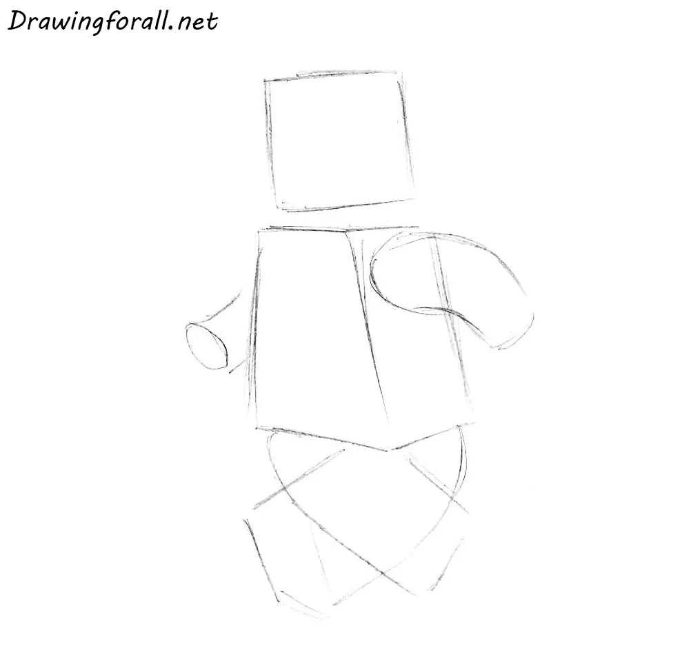 how to draw a lego man step by step