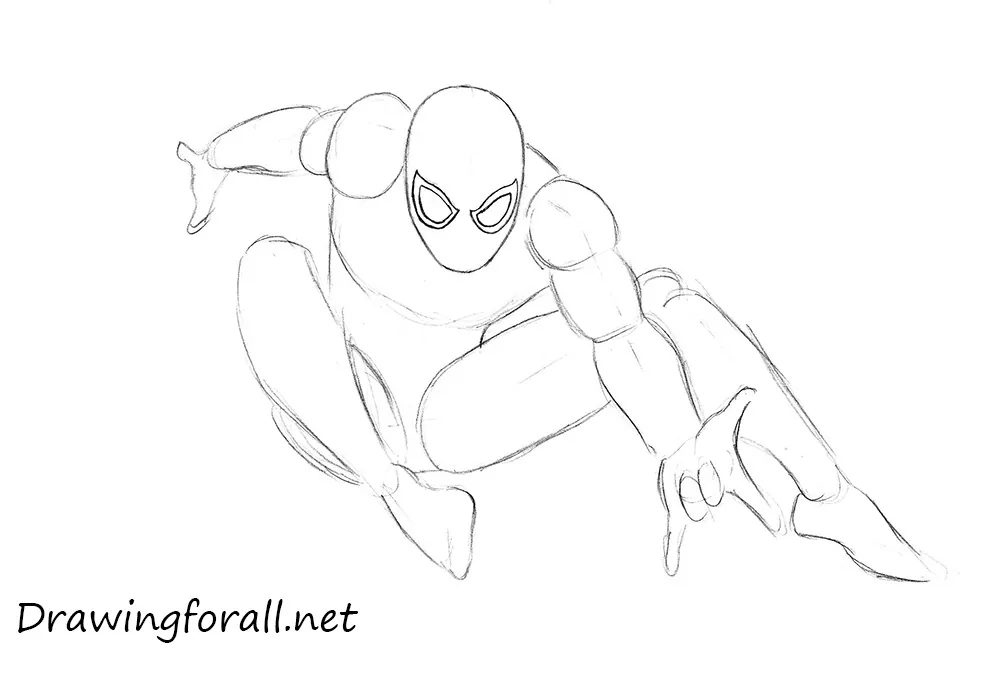 spiderman drawing step by step