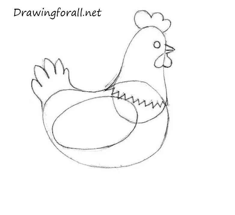how to draw a chickern for children