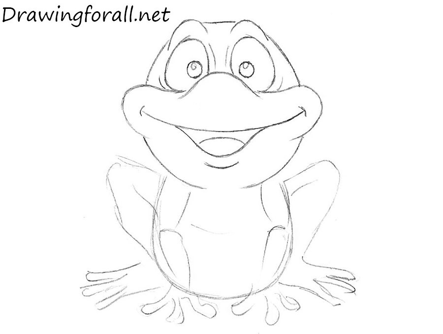 how to draw a frog for children