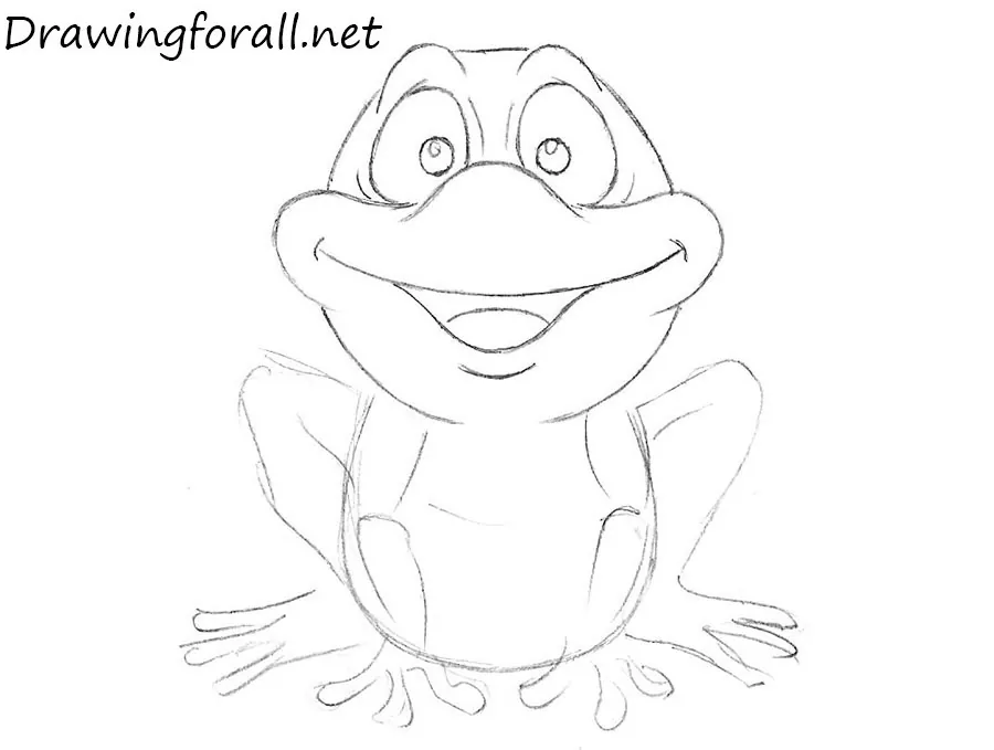 how to draw a frog for children