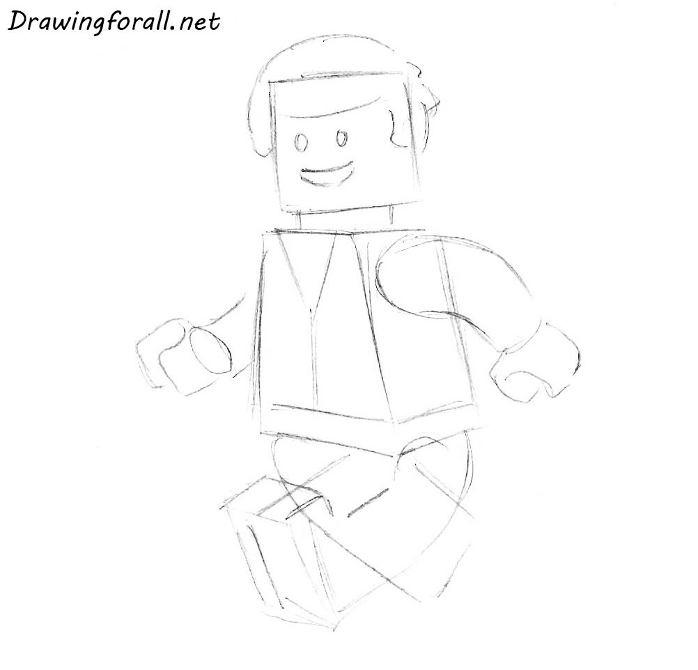 how to draw a lego man sith a pencil