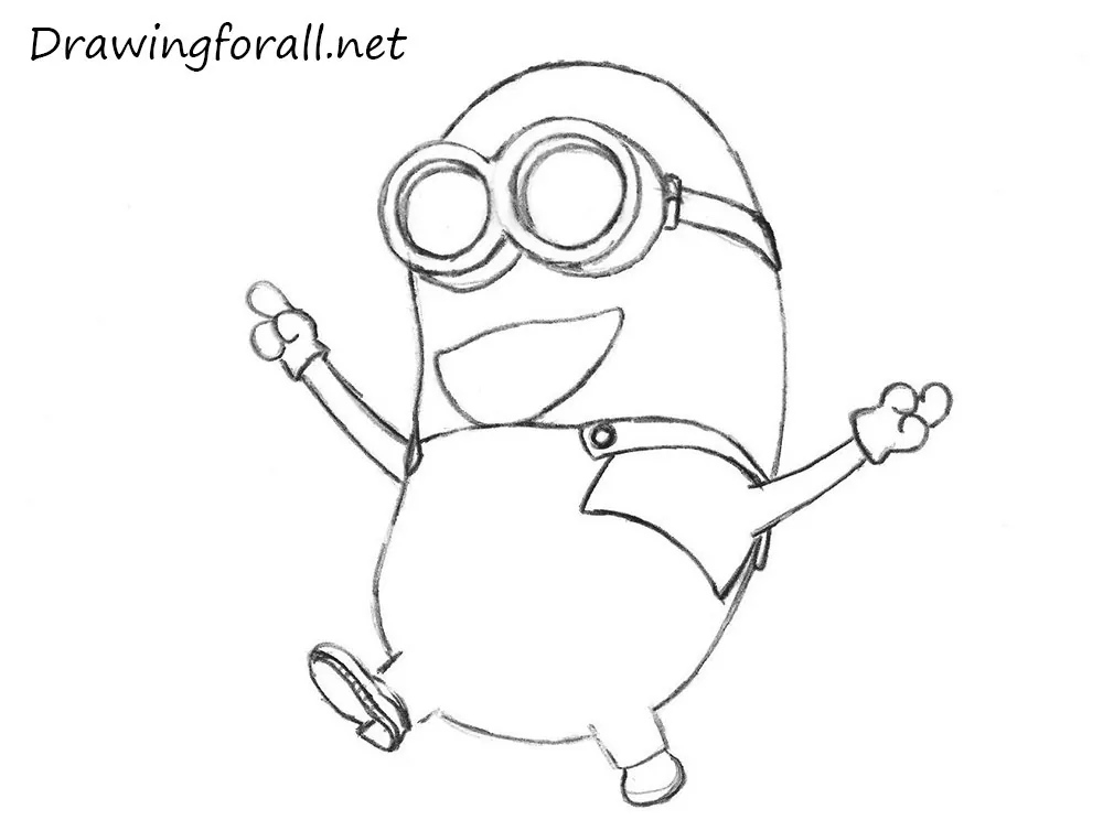 how to draw a minion with a pencil