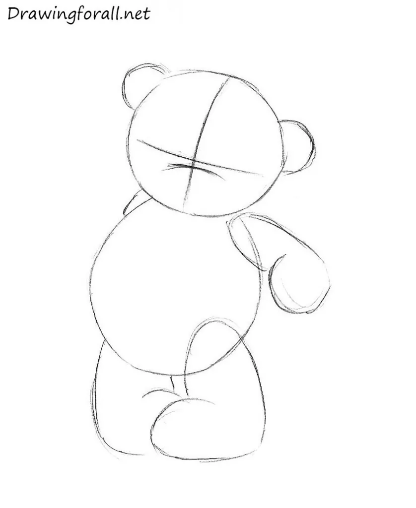 how to draw a teddy bear with a pencil