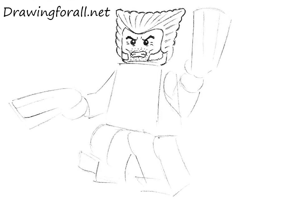 how to draw lego wolverine step by step