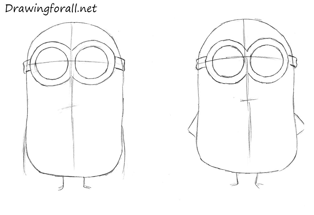 how to draw minions with a pencil