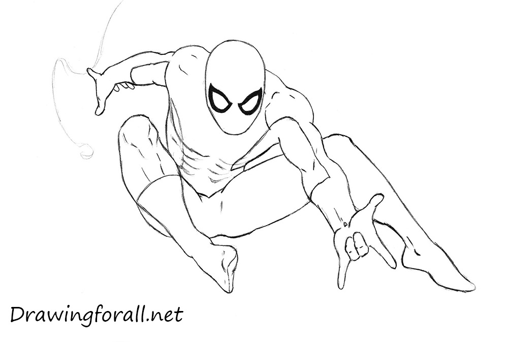 how to draw spider man step by step