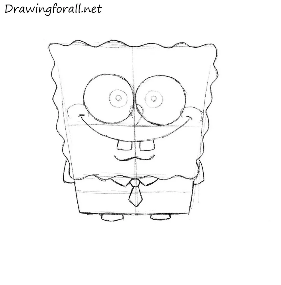 how to draw SpongeBob SquarePants for kids