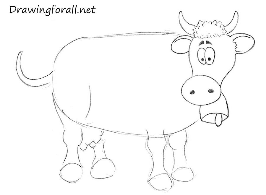 how to draw a cow for beginners