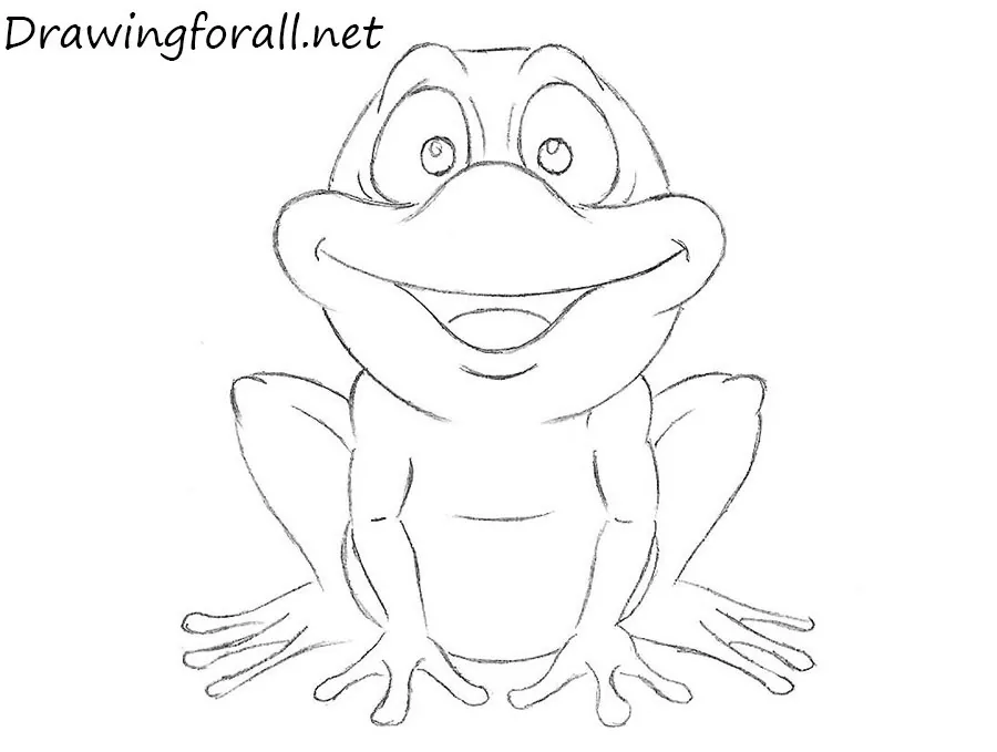 how to draw a frog for kids