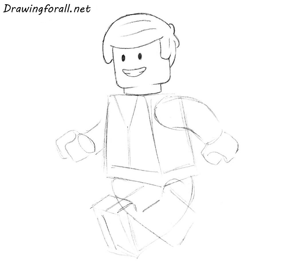 how to draw a lego man for begonners