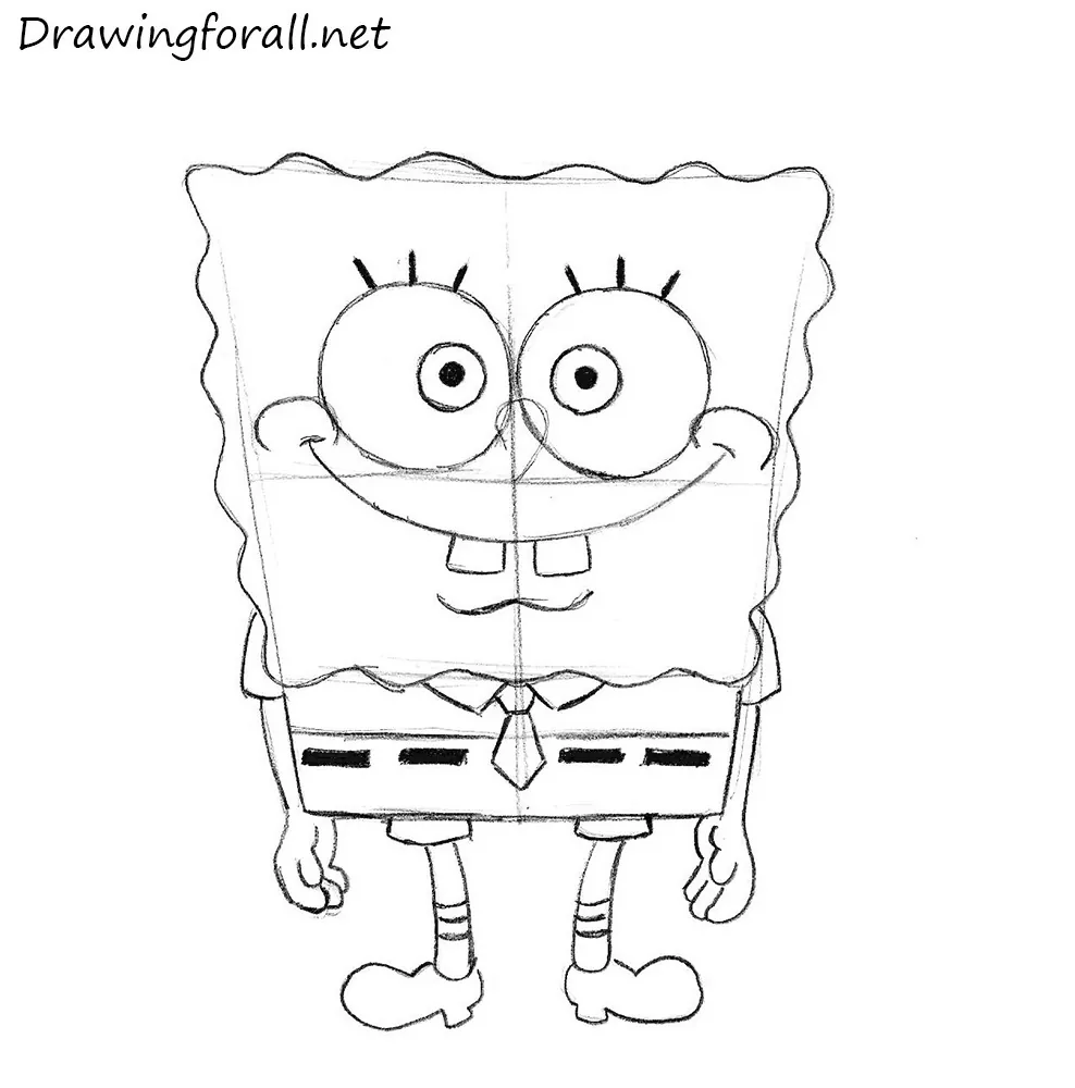 how to draw SpongeBob SquarePants for beginners