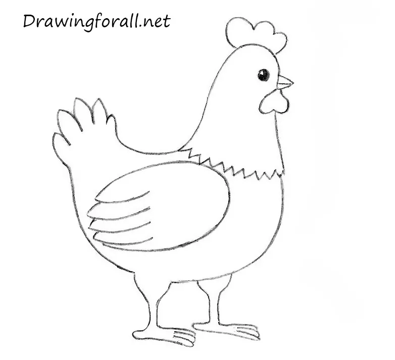how to draw a chickern for kids