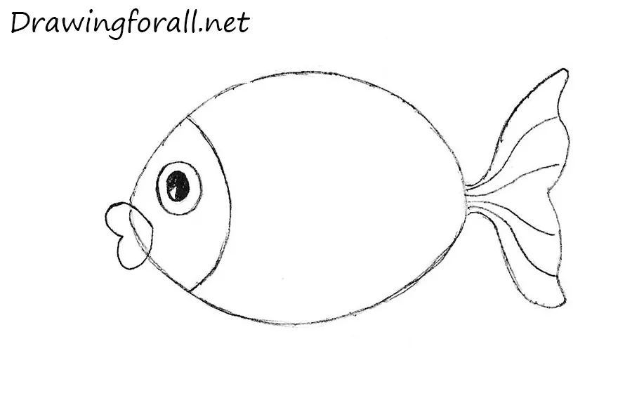 how to draw a fish for children