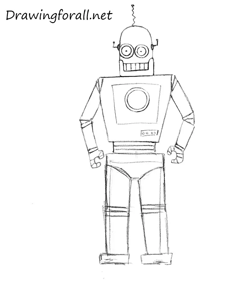how to draw a robot for beginners