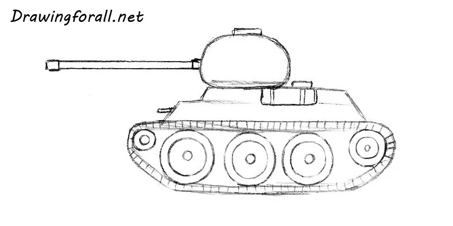 how to draw a tank for beginners