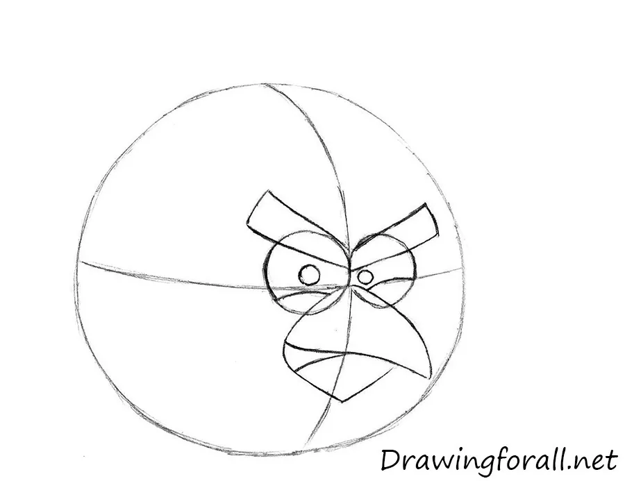 how to draw red bird from angry birds