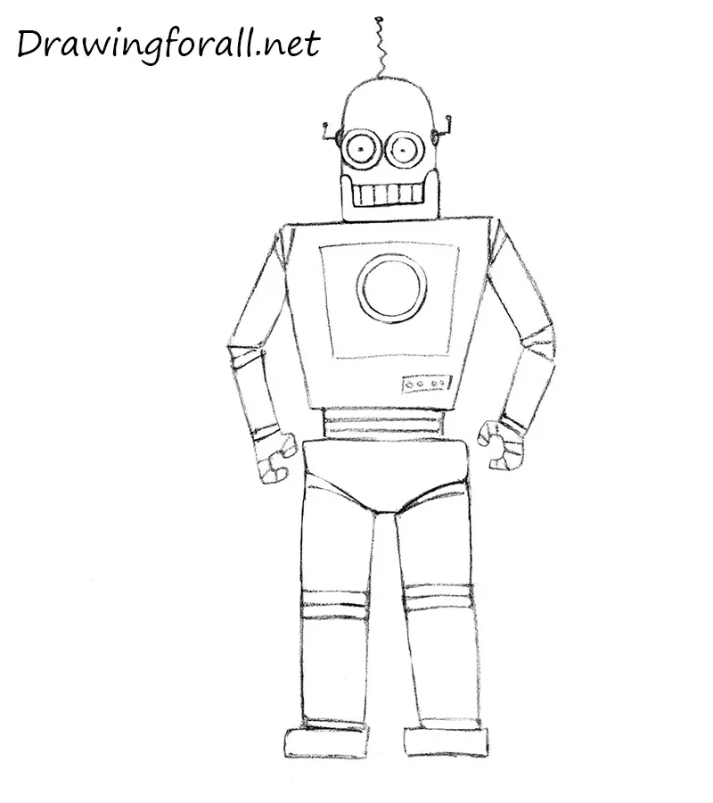 how to draw a robot for kids