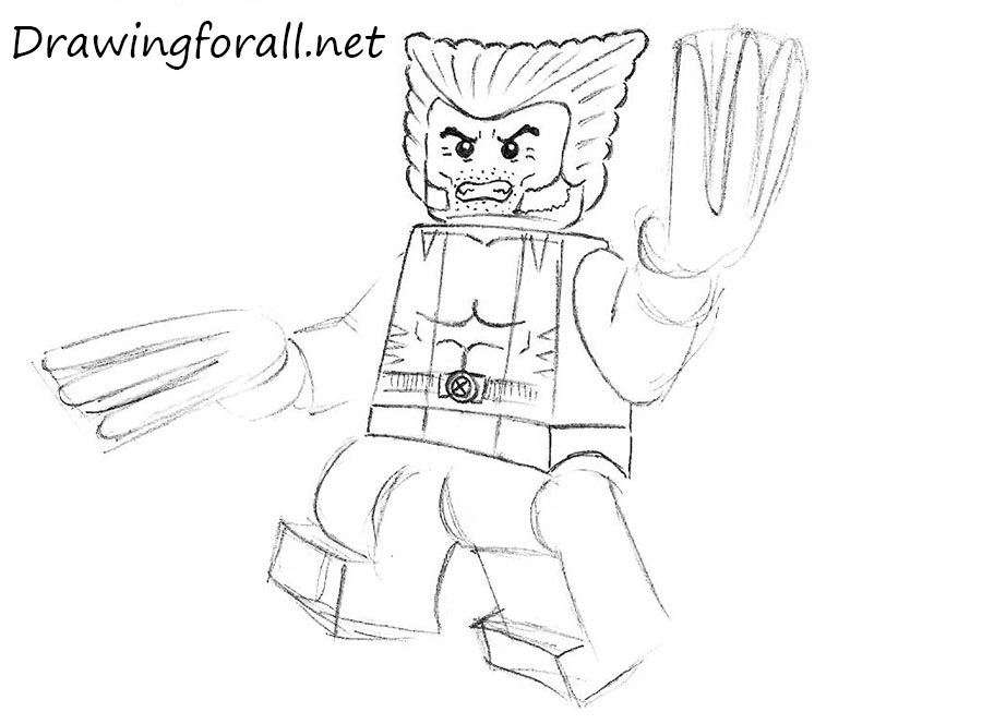 how to draw lego wolverine