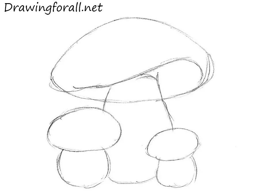 how to draw mushrooms for children