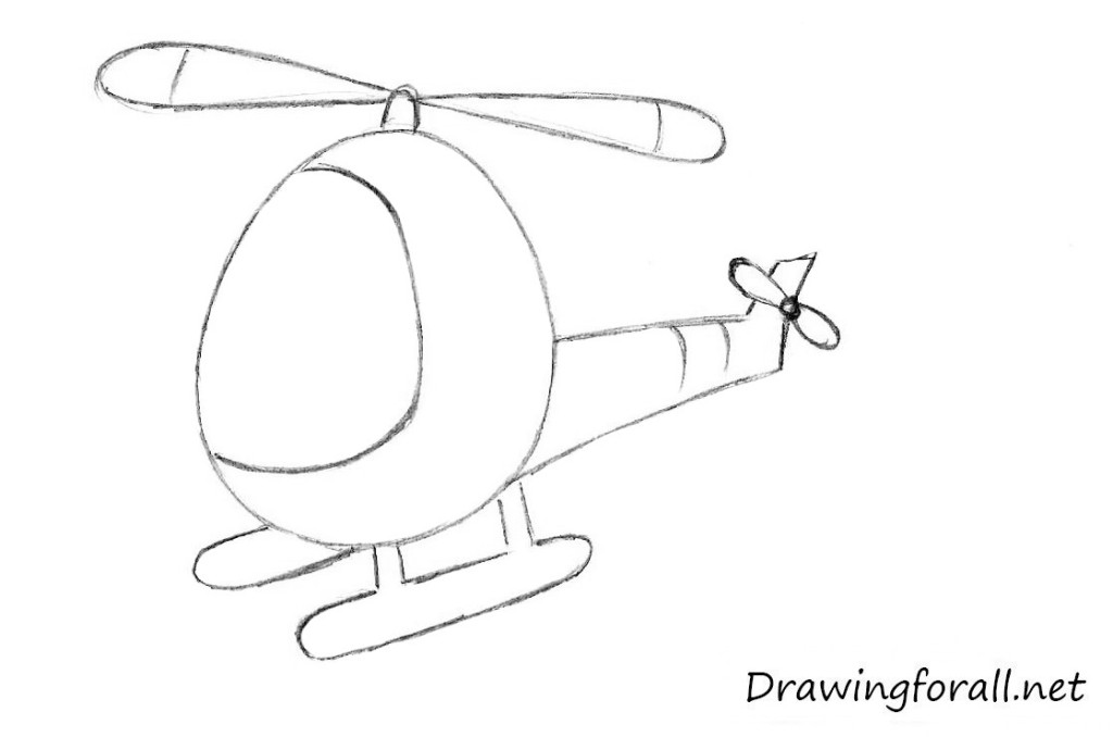 how to draw a helicopter for kids