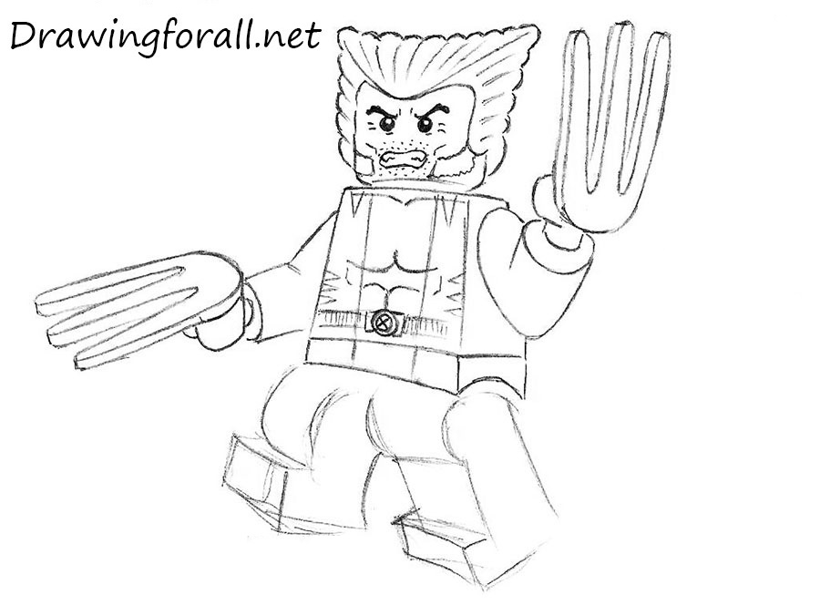 how to draw lego wolverine