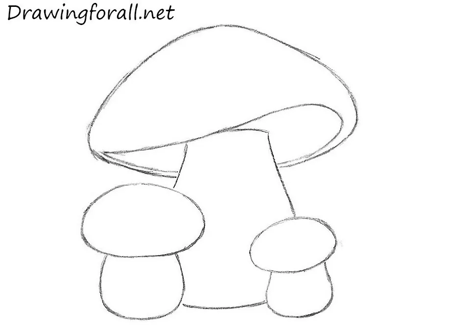 Mushroom Drawing Step by Step Tutorial For Kids - Kids Art & Craft