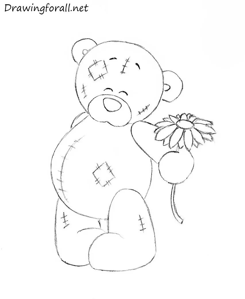 Cute teddy bear sketch vector illustration for poster or tshirt textile  Stock Photo  Alamy