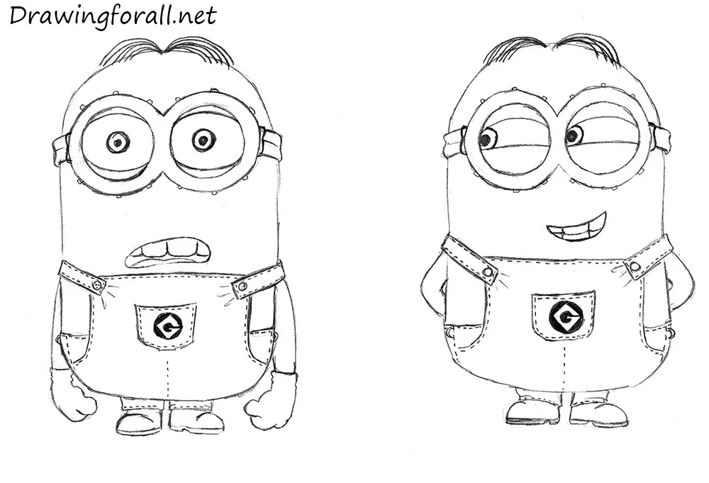 how to draw minions step by step