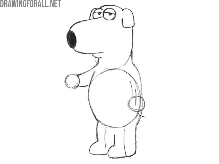 Draw Brian Griffin’s mouth and nose