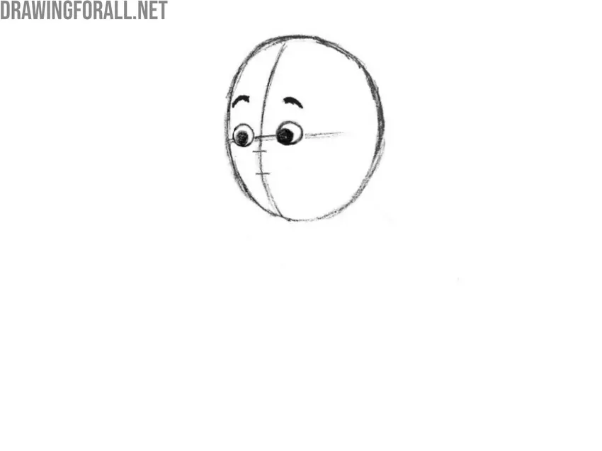 Draw the cartoon eyes of the baby